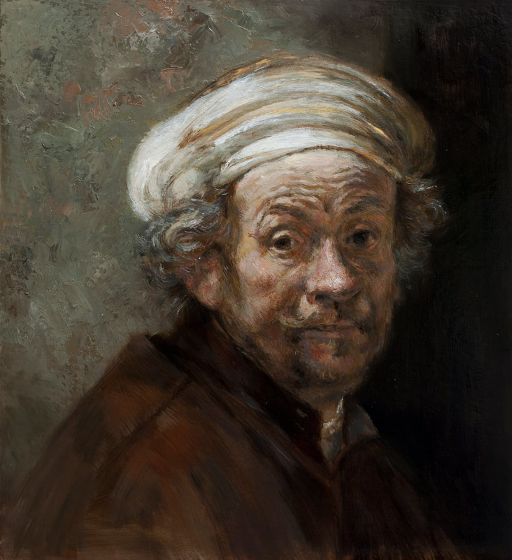Studie van een zelfportret van Rembrandt